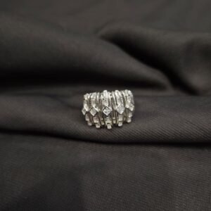 925 Silver Baguette-Cut CZ Ring – Royal Shine Statement Band